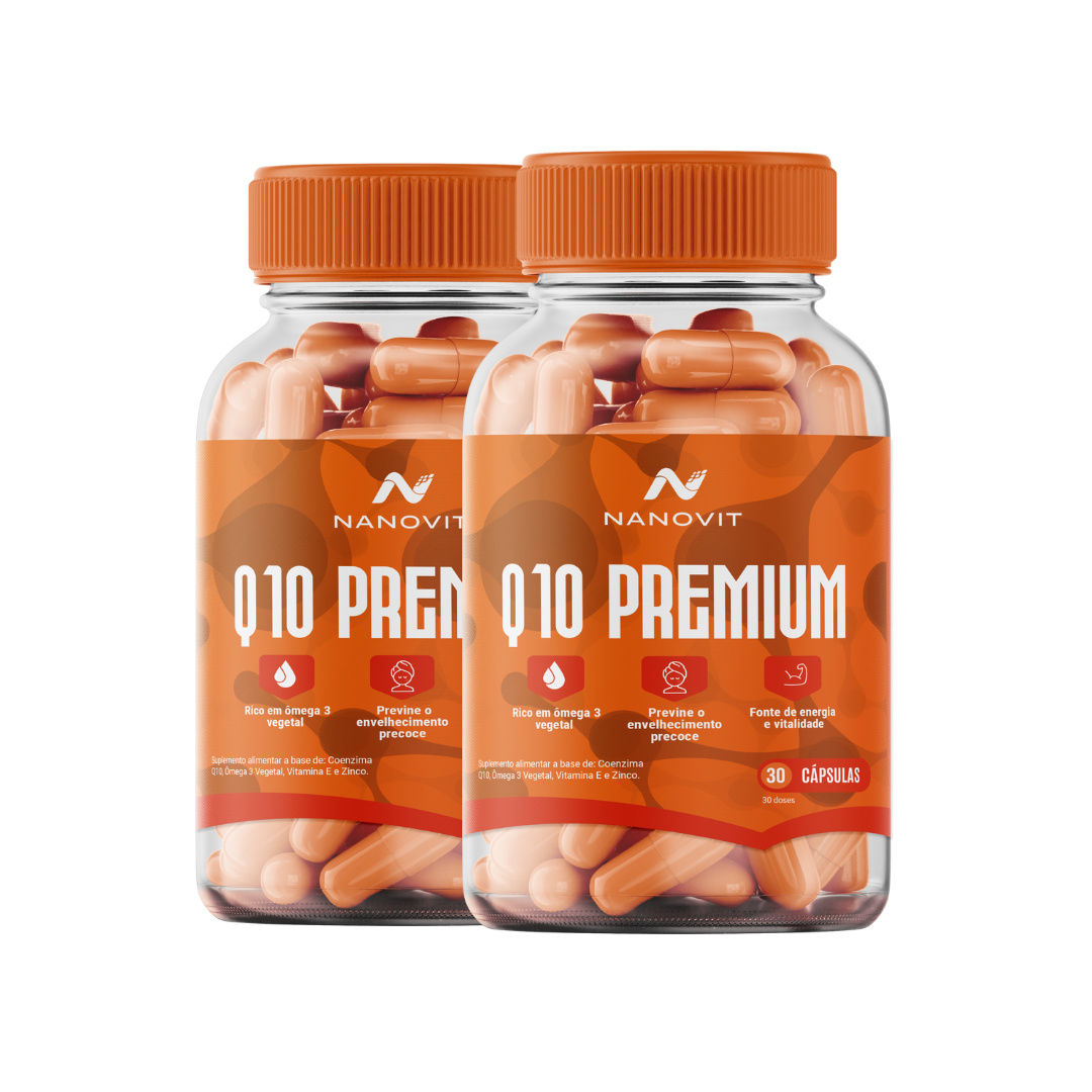 Coenzima Q10 100mg + Ômega 3 Vegetal + Zinco + E - Nanovit
