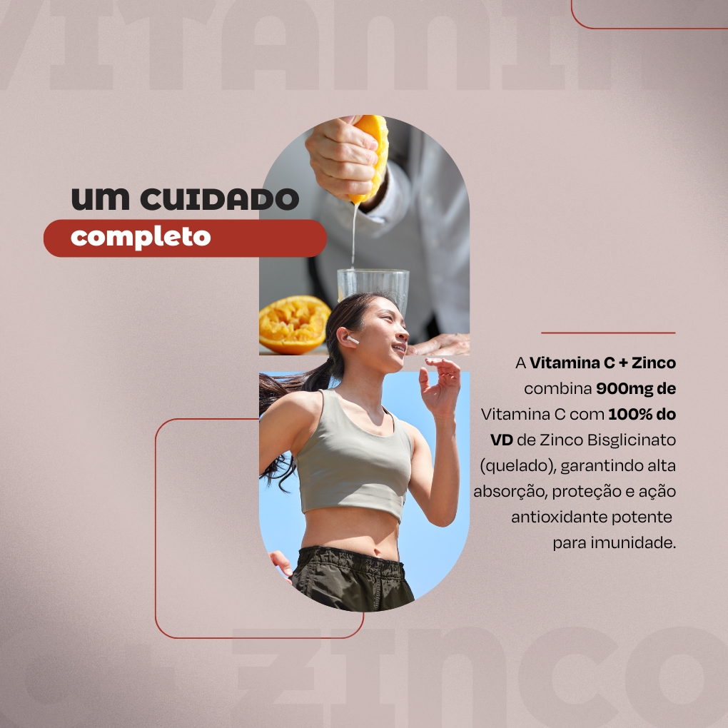 Vitamina C + Zinco Quelado 60 Cápsulas - Nanovit