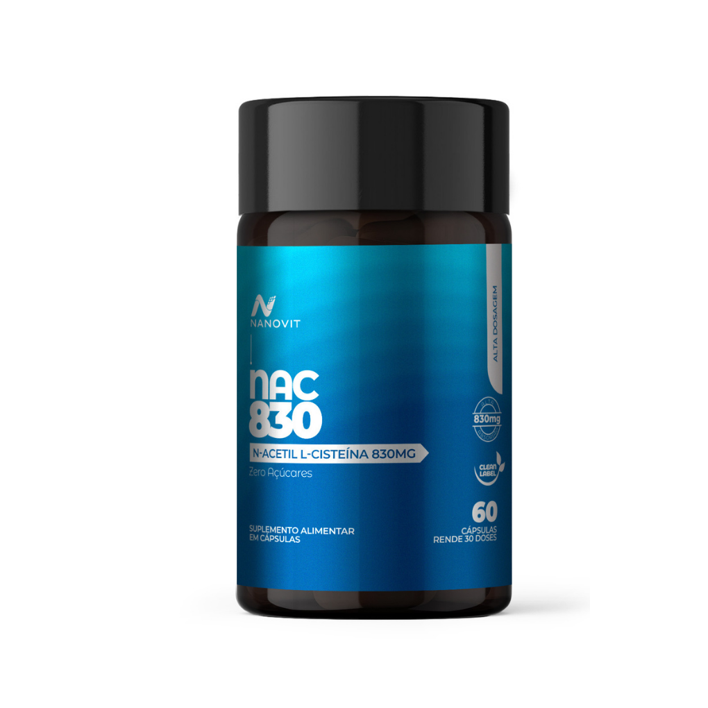 NAC (N-Acetil L-Cisteína) - 830mg - 60 cápsulas - Nanovit
