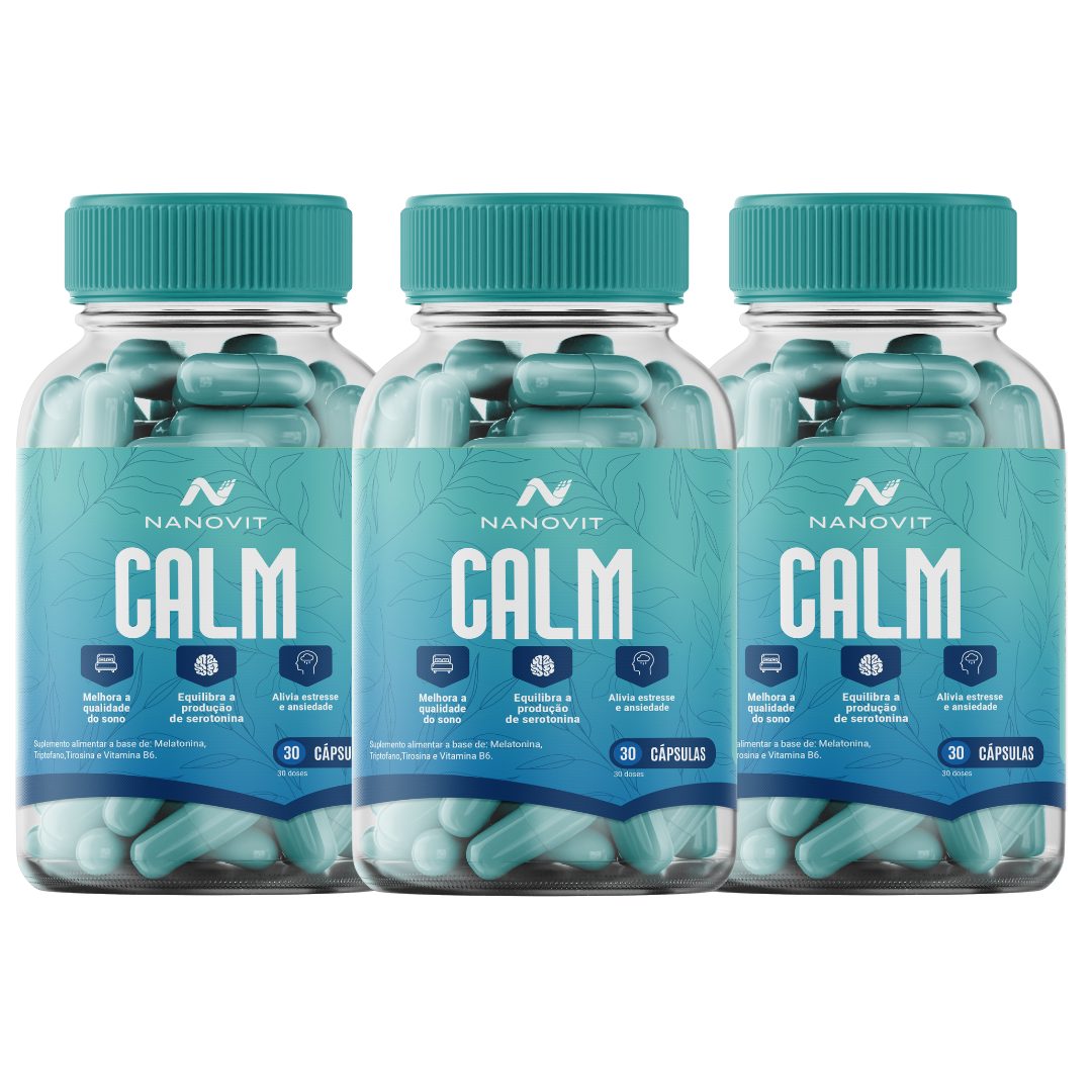CALM – Suplemento Natural para Ansiedade e Sono | Tratamento de 90 dias