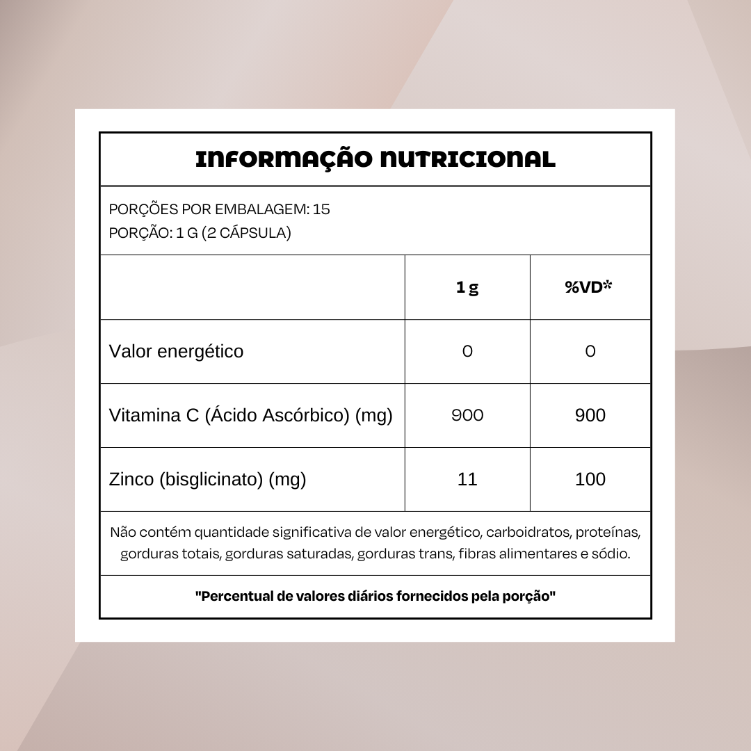 Vitamina C + Zinco Quelado 60 Cápsulas - Nanovit
