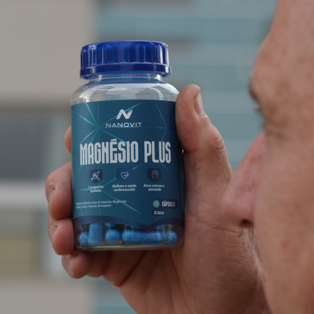 Magnésio Plus - 5 em 1 Quelato 100% Natural 60 caps Nanovit
