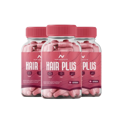 Hair Plus – Cabelo, Pele e Unhas - Compre 2 e leve 3 | Biotina, Colágeno e Ácido Hialurônico - Nanovit