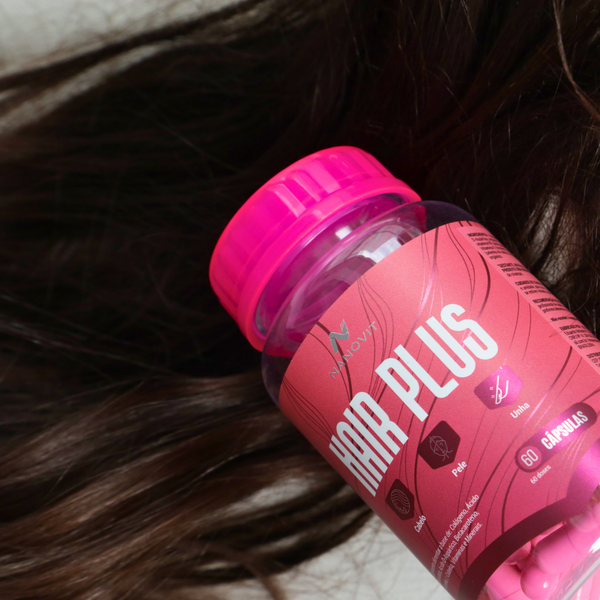 Hair Plus | Cabelo, Pele e Unhas - 30 cápsulas | Biotina, Colágeno e Ácido Hialurônico - Nanovit