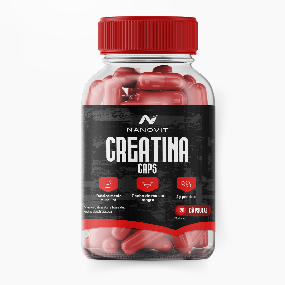 Creatina em Cápsulas 100% Pura Monohidratada | 120 cápsulas – Nanovit