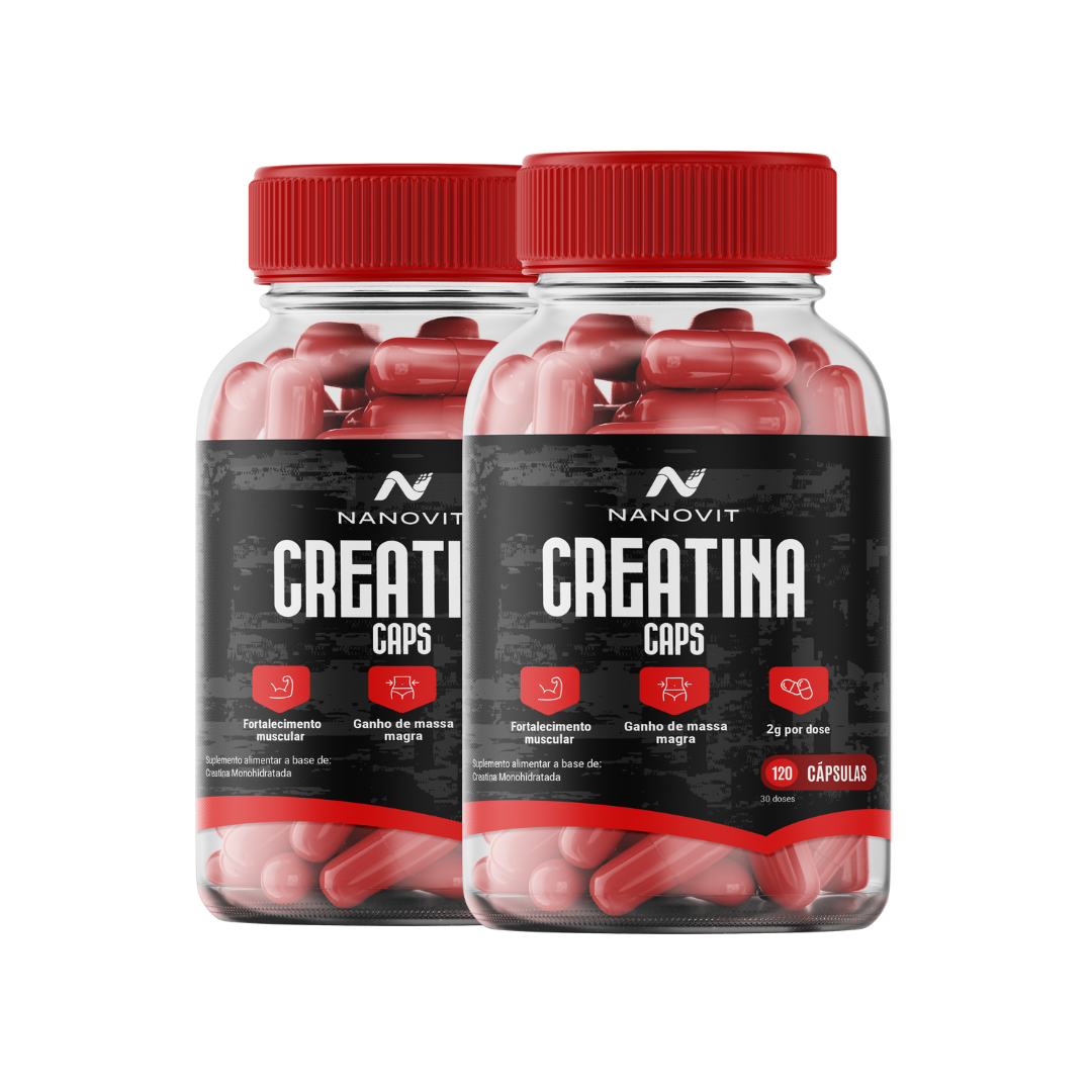 Creatina em Cápsulas 100% Pura Monohidratada | 120 cápsulas – Nanovit