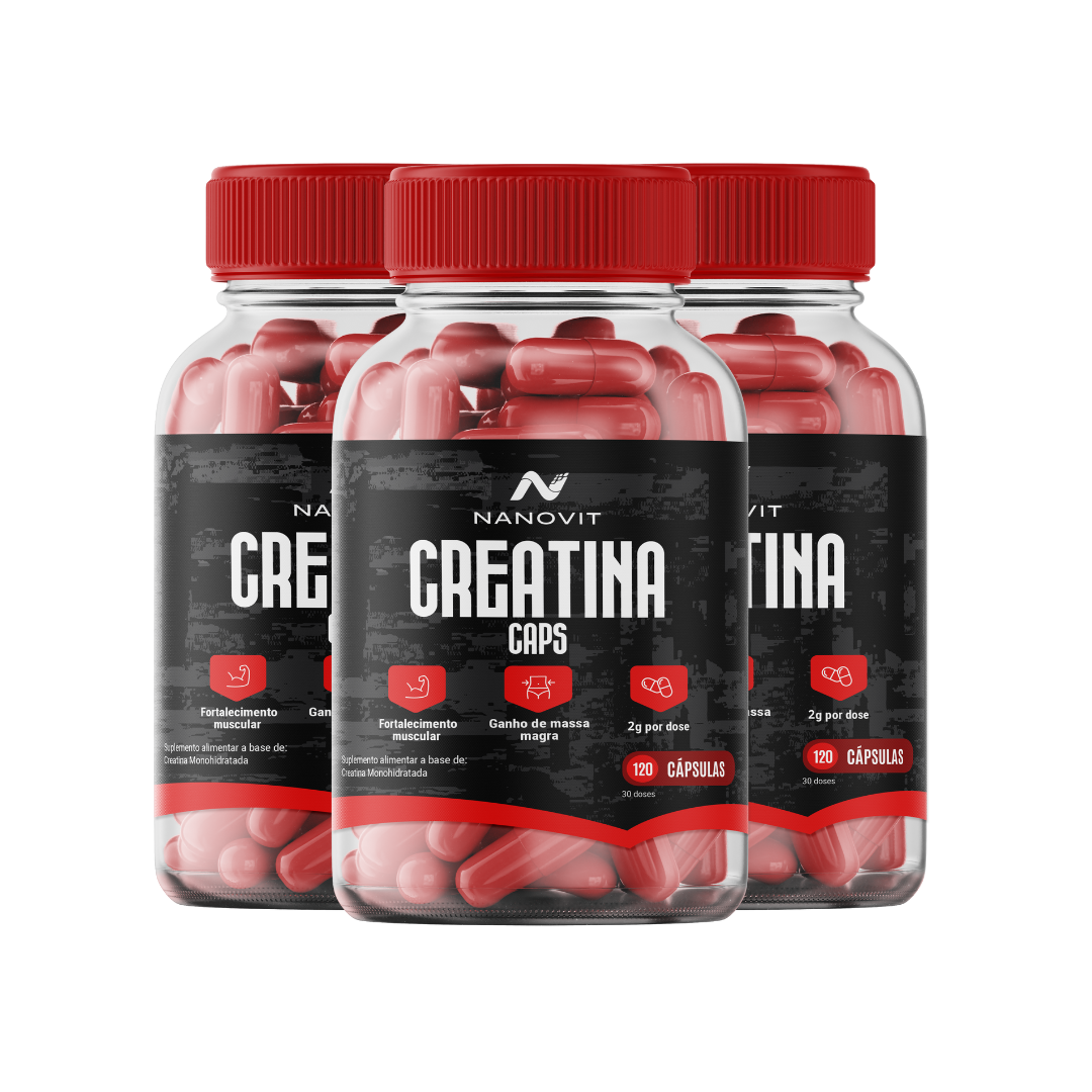 Kit 3 Nanovit Creatina Monohidratada – 90 dias de tratamento
