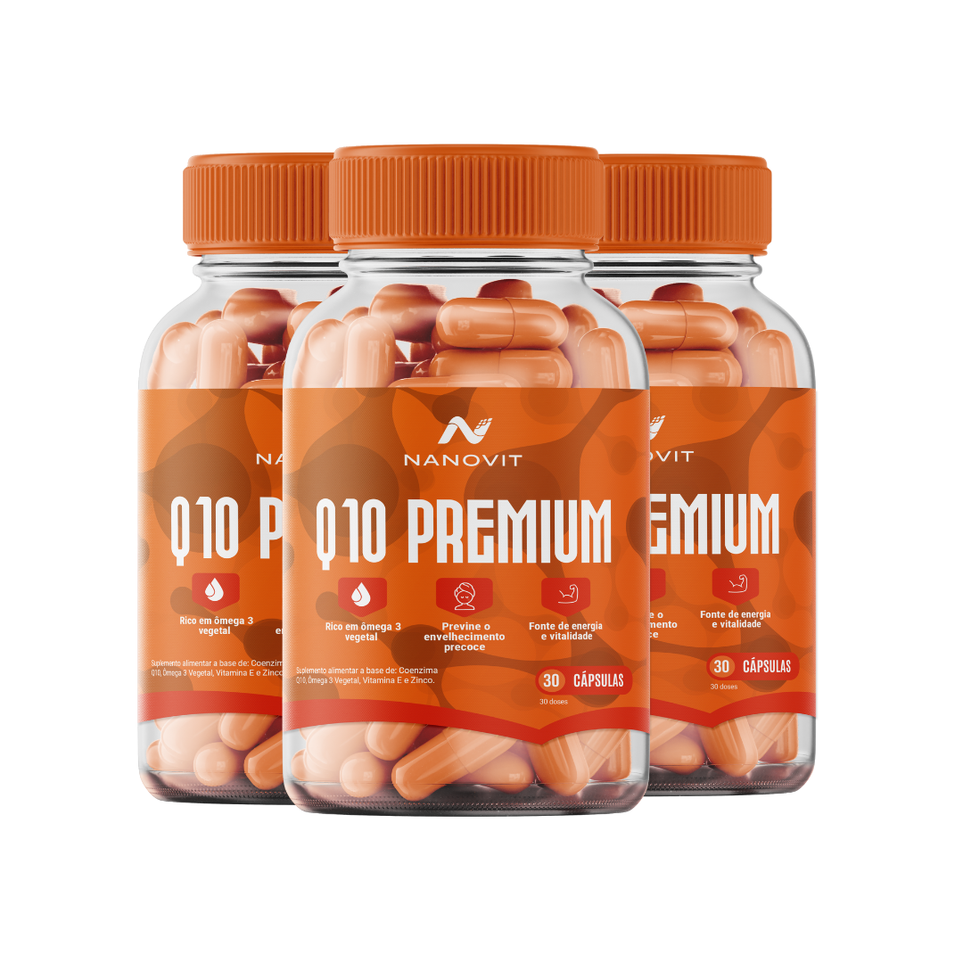 Coenzima Q10 100mg + Ômega 3 Vegetal + Zinco + E -  Nanovit