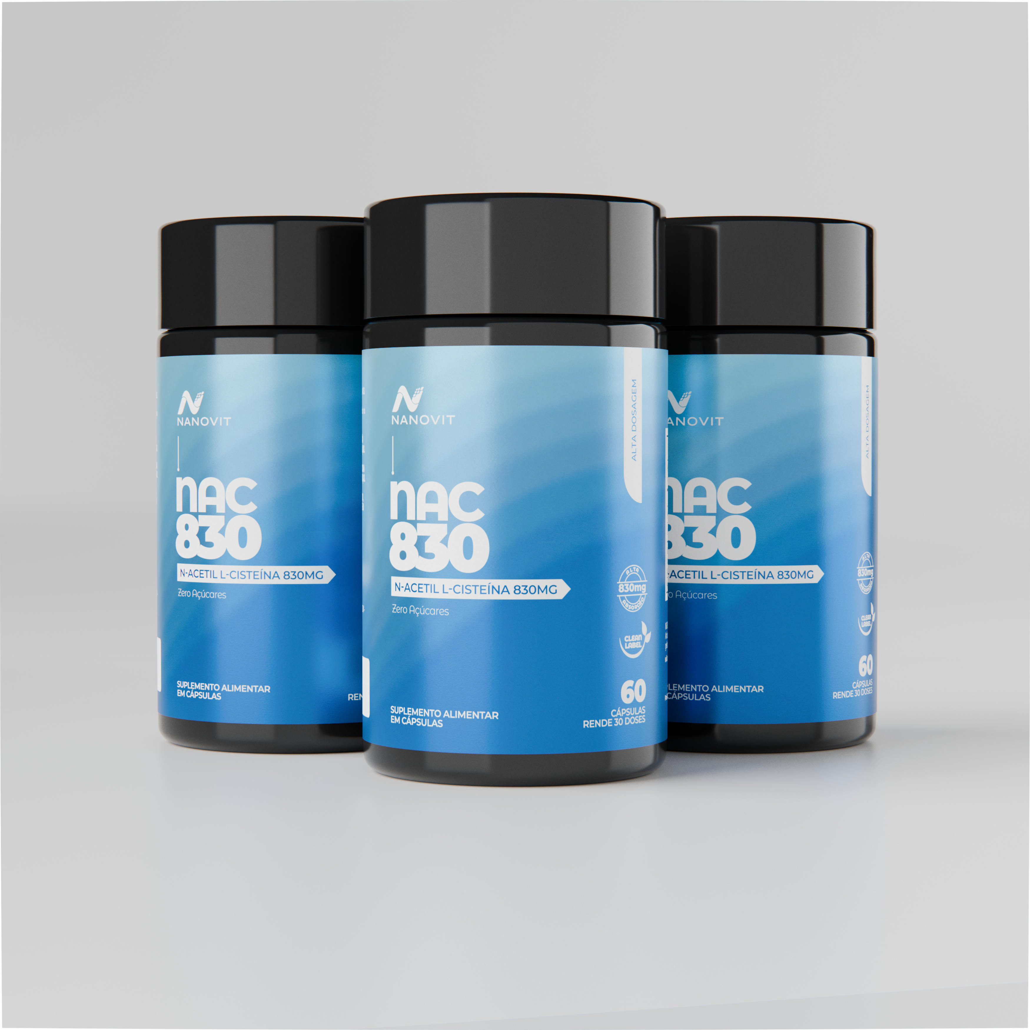 NAC (N-Acetil L-Cisteína) - 830mg - 60 cápsulas - Nanovit