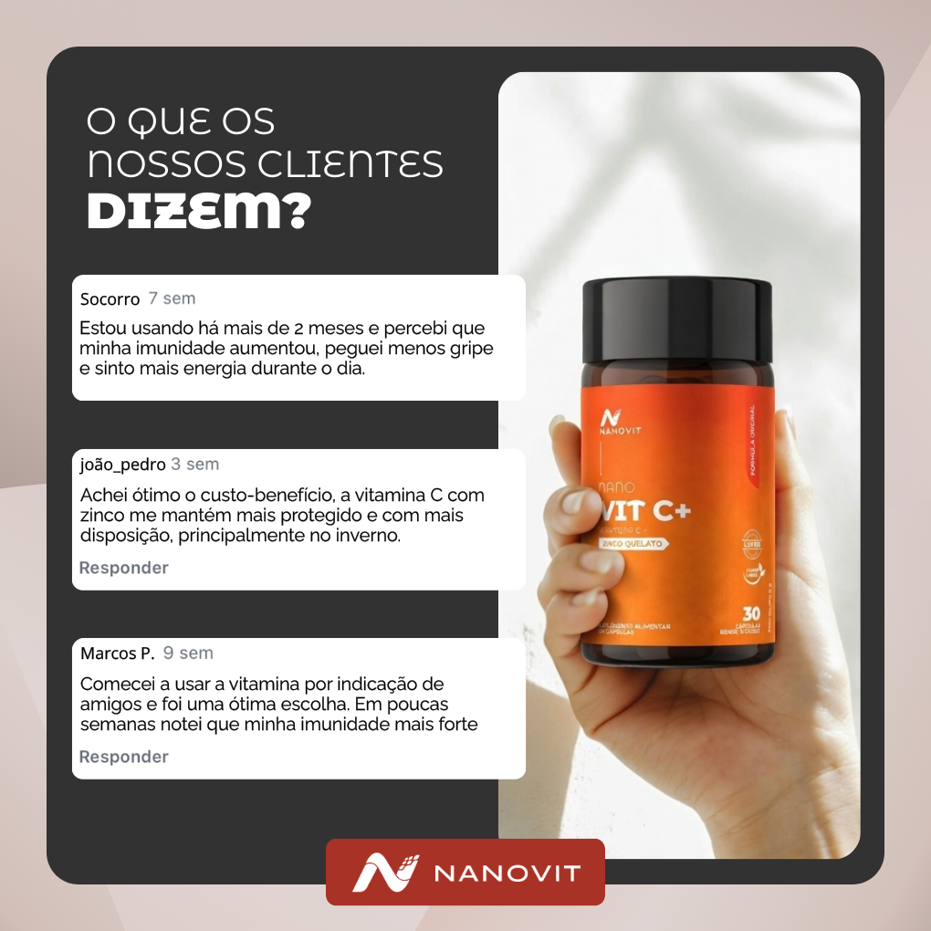 Vitamina C + Zinco Quelado 60 Cápsulas - Nanovit