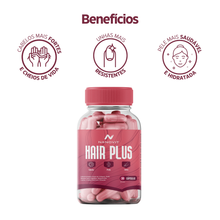 Kit 3 Nanovit Hair Plus 30 Cáps - Cabelo, Pele e Unhas - Colágeno + Ácido Hialurônico + Biotina
